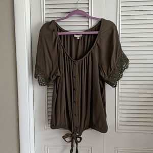Belle du jour olive blouse